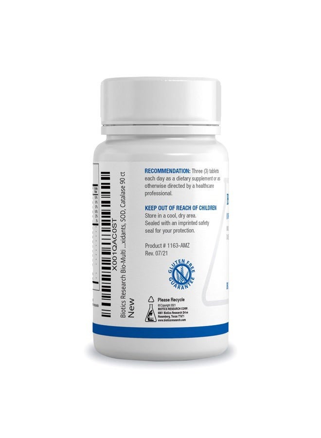 Biotics Research Bio-Multi Plus Iron & Copper Free Multivitamin, Chelated Minerals, Emulsified Fat Soluble Vitamins, Iron Free, Copper Free, High antioxidants, SOD, Catalase, 90 Tabs - Image 2