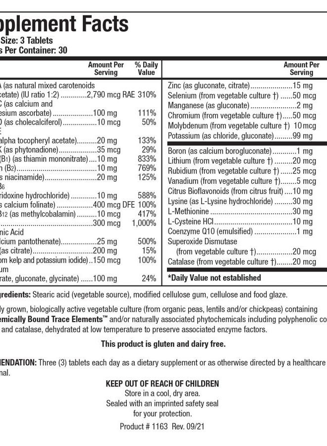 Biotics Research Bio-Multi Plus Iron & Copper Free Multivitamin, Chelated Minerals, Emulsified Fat Soluble Vitamins, Iron Free, Copper Free, High antioxidants, SOD, Catalase, 90 Tabs - Image 3
