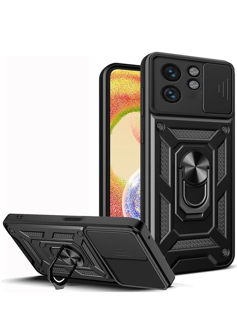 VKL for Motorola Edge 40 5G Case Cover, Built Slide Camera Protection Cover,Heavy Duty Full Body Protective Phone Case - Black - Image 1