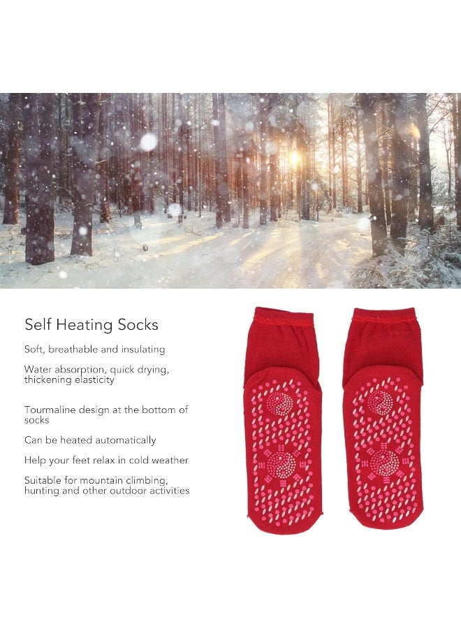 Generic Warm Heated Socks, Strong Elastic 4Pcs Self Heating Socks Tourmaline Design Breathable Soft for Winter - Image 3