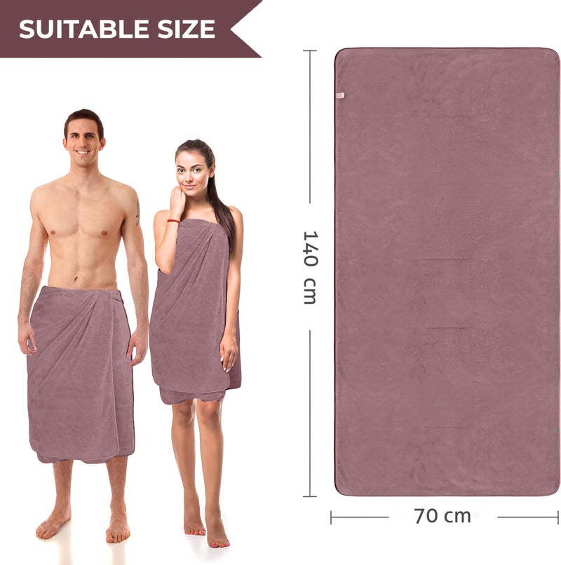 MAXOSHINE 500 GSM Microfiber Towels for Bath Large Size-Super Soft Coral Fleece Bathing Towel with Hook Super Absorbent-Thick Bath Towel for Men and Women-70 x 140 cm (Wine, Pack of 1) - Image 3