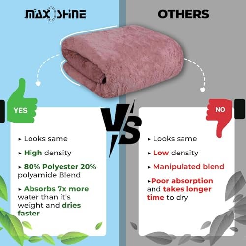 MAXOSHINE 500 GSM Microfiber Towels for Bath Large Size-Super Soft Coral Fleece Bathing Towel with Hook Super Absorbent-Thick Bath Towel for Men and Women-70 x 140 cm (Wine, Pack of 1) - Image 4
