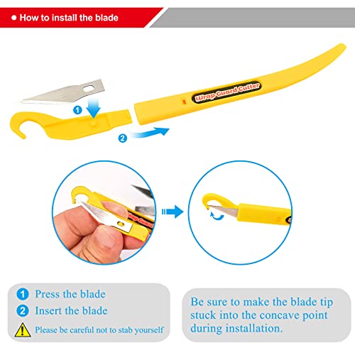 FOSHIO فوشيو 2 في 1 سكين قطع فيلم الكربون وملحق الفينيل، مجموعة 2 من سكاكين الحرف مع 10 شفرات احتياطية، أدوات تغليف السيارات مجموعة تظليل النوافذ (أصفر) - Image 3