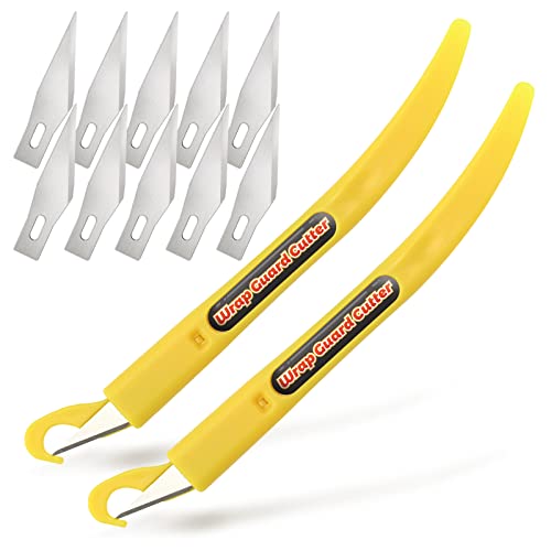 FOSHIO فوشيو 2 في 1 سكين قطع فيلم الكربون وملحق الفينيل، مجموعة 2 من سكاكين الحرف مع 10 شفرات احتياطية، أدوات تغليف السيارات مجموعة تظليل النوافذ (أصفر) - Image 1