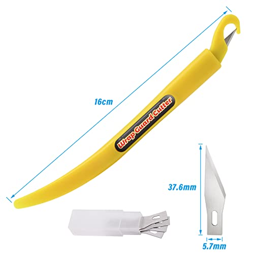 FOSHIO فوشيو 2 في 1 سكين قطع فيلم الكربون وملحق الفينيل، مجموعة 2 من سكاكين الحرف مع 10 شفرات احتياطية، أدوات تغليف السيارات مجموعة تظليل النوافذ (أصفر) - Image 2