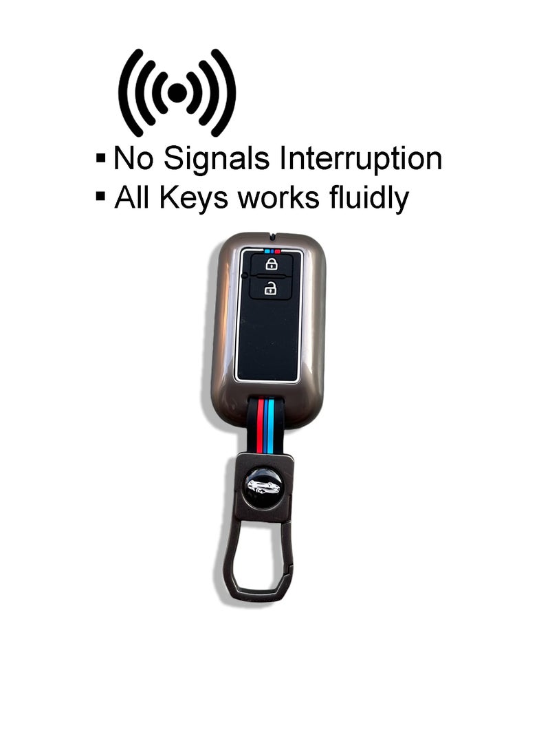 TechSrmaji Metal Key Cover Compatible with Baleno, Grand Vitara, XL6, Swift, Brezza, Celerio, Ignis, Ertiga, Dzire, Fronx, Urban Cruiser, Rumion, Glanza, 2 Button Smart Key - Image 5