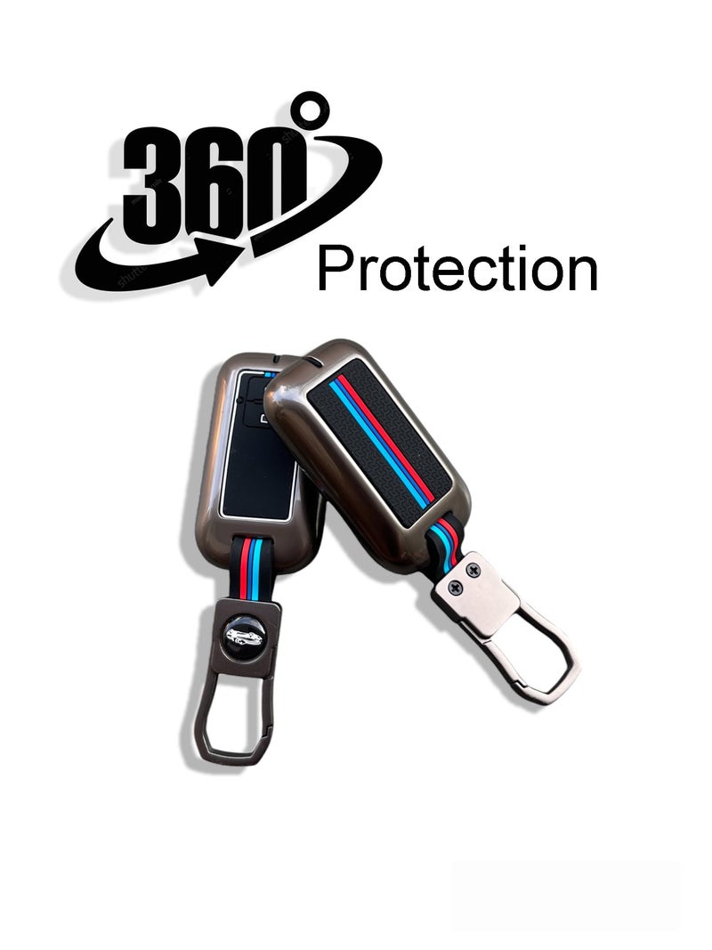 TechSrmaji Metal Key Cover Compatible with Baleno, Grand Vitara, XL6, Swift, Brezza, Celerio, Ignis, Ertiga, Dzire, Fronx, Urban Cruiser, Rumion, Glanza, 2 Button Smart Key - Image 3