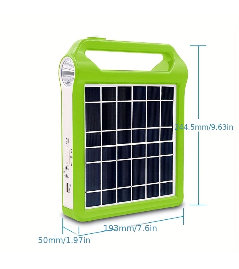 Portable Solar Generator With Lithium Battery EP 038A Handheld Lighting And Two External LED Bulbs For Family Emergencies And Camping Trips - Image 2