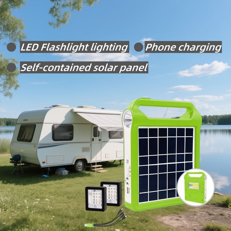 Portable Solar Generator With Lithium Battery EP 038A Handheld Lighting And Two External LED Bulbs For Family Emergencies And Camping Trips - Image 5