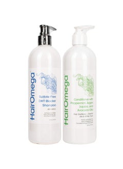 DrFormulas Hairomega Dht Blocker Shampoo + Conditioner With Moroccan Argan Oil, Jojoba Oil, Avocado Oil (Sulfate Free Shampoo + Conditioner Set)  - Image 1