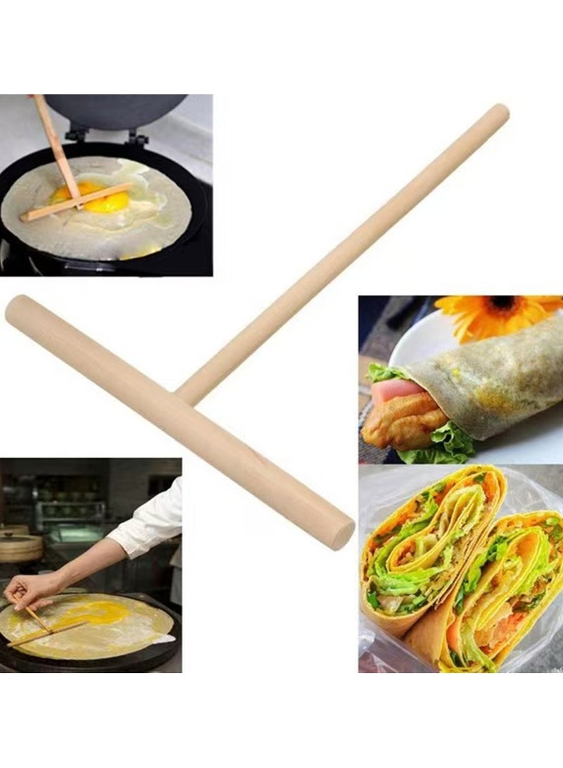 T Shape Wooden Crepe Maker Pancake Batter Spreader Stick Home Kitchen Tool DIY Pancake Restaurant Canteen Specially Supplies - Image 5