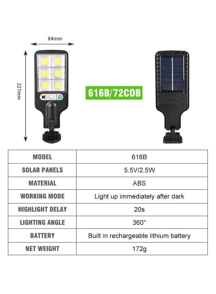 Generic Led Solar Street Lights Outdoor, 120 Led Remote Control Wireless Ip65 Motion Sensor Security Wall Light with 3 Modes for Garden  - Image 2