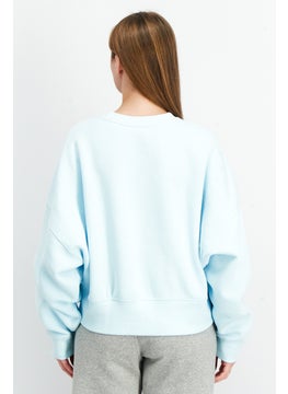 adidas Originals Women Sportswear Fit Long Sleeves Embroidered Sweatshirt, Turquoise  - Image 2