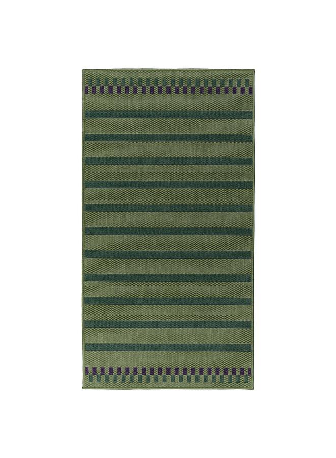 erorex Rug flatwoven, in/outdoor, green purple/striped, 80x150 cm - Image 1