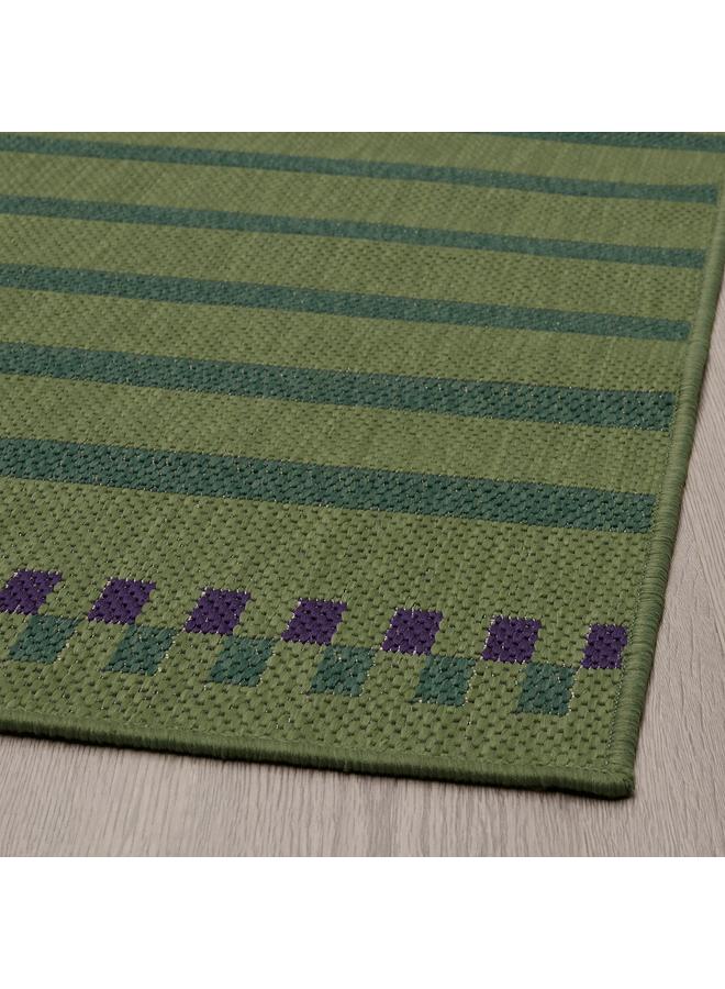 erorex Rug flatwoven, in/outdoor, green purple/striped, 80x150 cm - Image 3