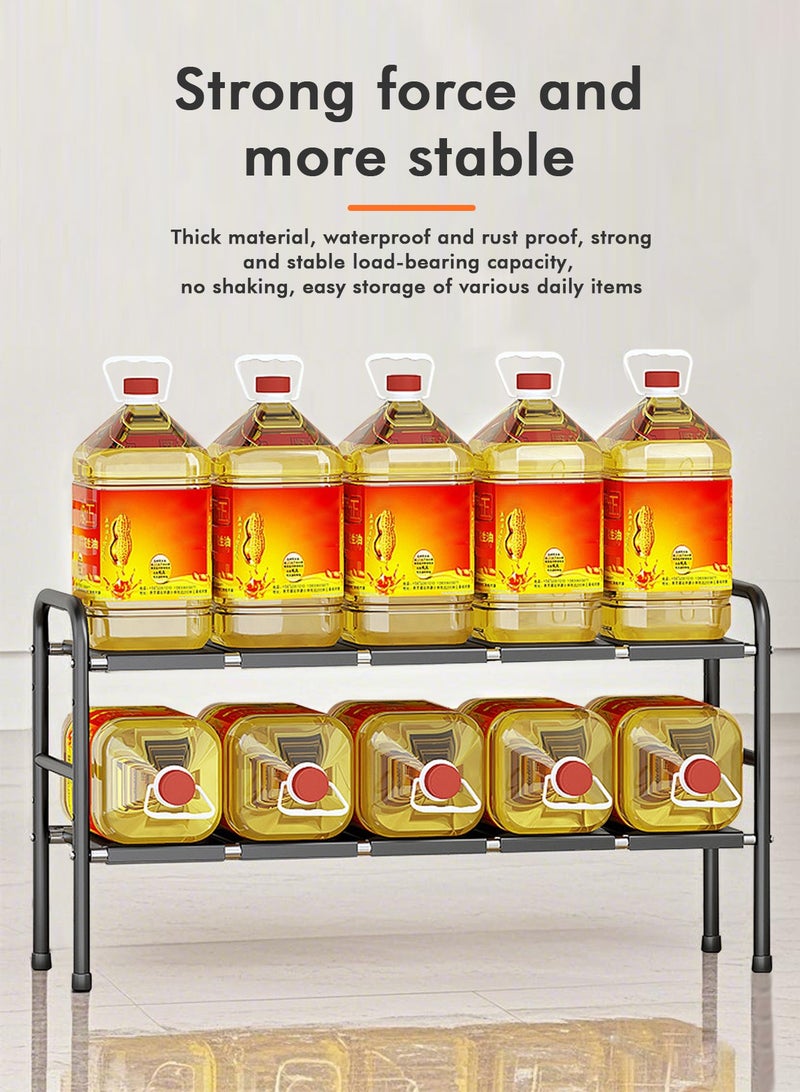 هومار كيت رف منظم أسفل حوض المطبخ، رف خزانة قابل للتمدد مع ألواح قابلة للإزالة لتخزين المطبخ والحمام، أسود (10 ألواح) - Image 4