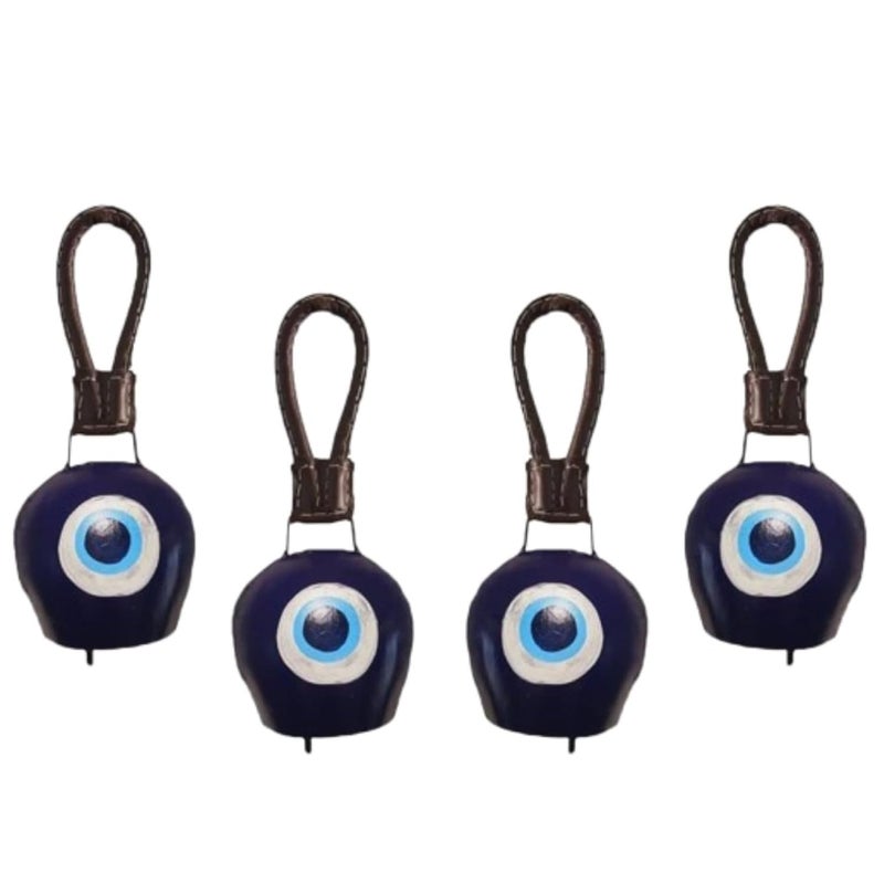 Saleberate SALEBERATE Handmade Metal Cow Bell with Evil Eye Design Unique Wall Dcor for Charming Home Accents and Protection Perfect for Hanging Display Large 2 Count  - Image 1