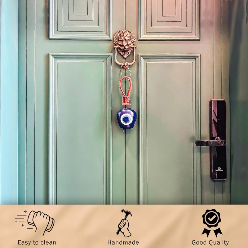Saleberate SALEBERATE Handmade Metal Cow Bell with Evil Eye Design Unique Wall Dcor for Charming Home Accents and Protection Perfect for Hanging Display Large 2 Count  - Image 5