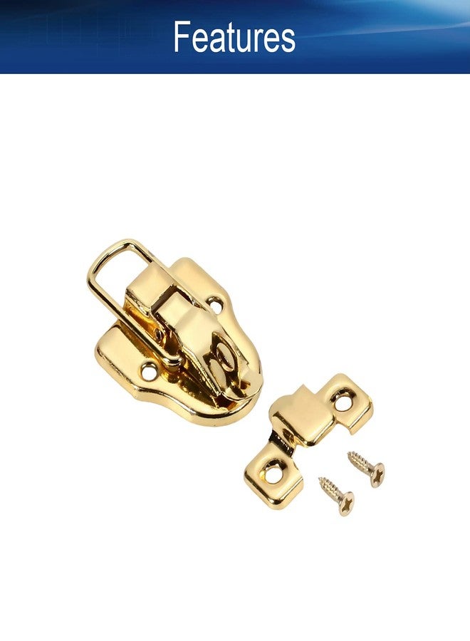 Yinpecly Toggle Catch Lock 2.44'' x 1.57'' (LxW) Retro Decorative Hasp for Suitcase Chest Trunk Latch Clasp, Yellow 5pcs - Image 3