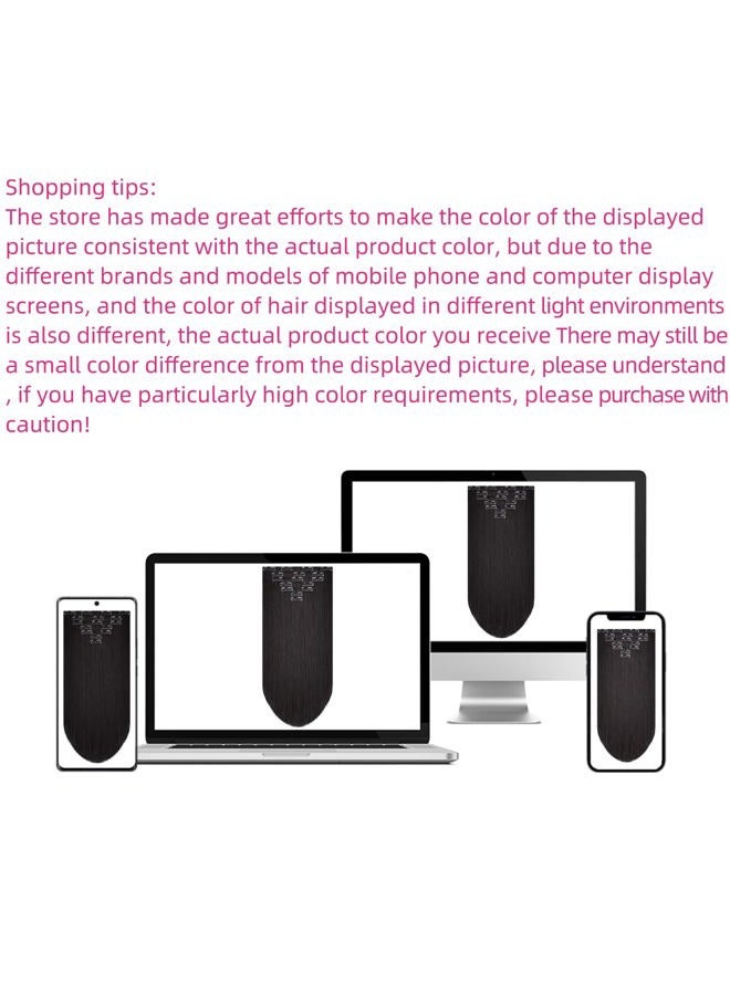 SYXLCYGG Black Hair Extension Clip Hair Extensions 22" 4.8 Oz Synthetic Straight Cheap Fake Hair Piece Women's Easy To Use Fluffy⫬ Tangled - Image 5