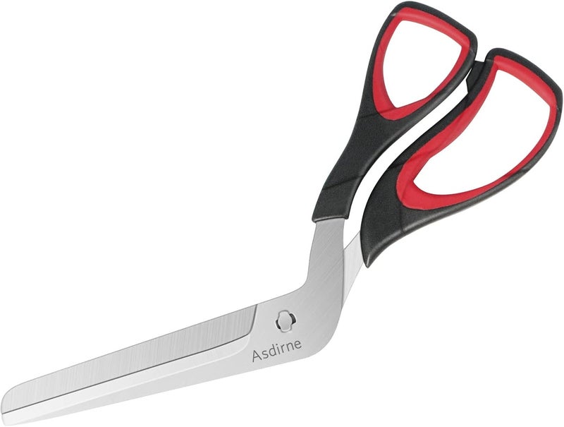 Asdirne Pizza Scissors, Pizza Cutter with Ultra Sharp Detachable Blade and Ergonomic Soft Grip, 10.3Inch, Black&Red - Image 1
