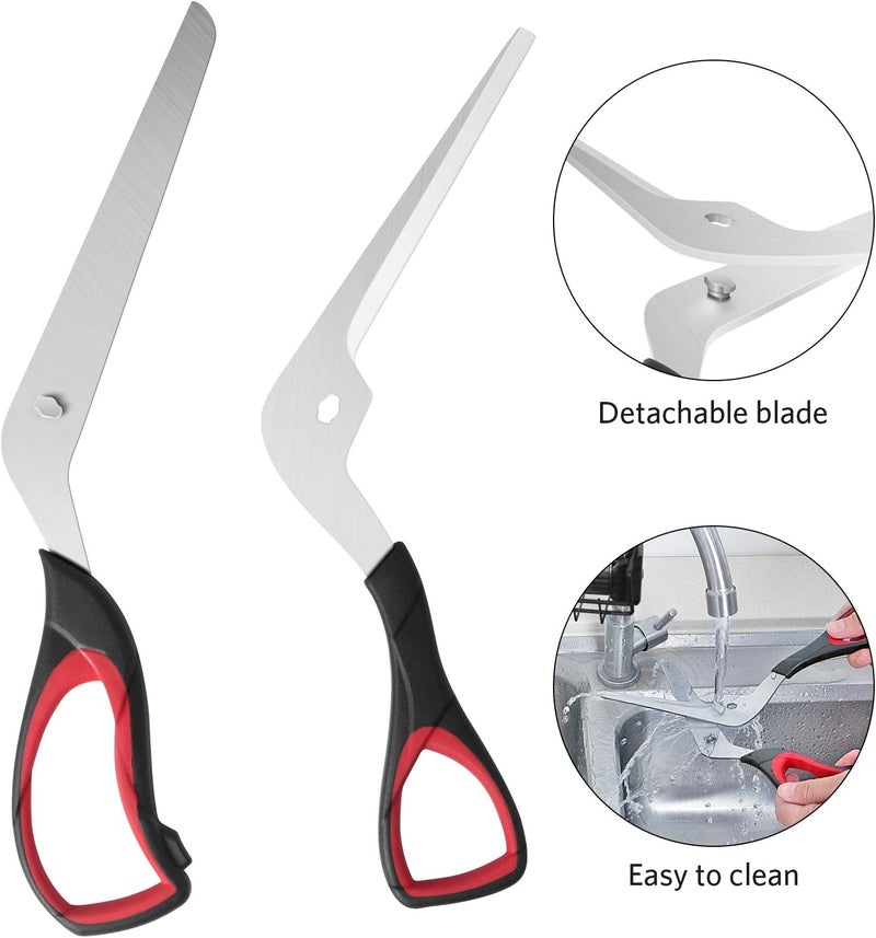 Asdirne Pizza Scissors, Pizza Cutter with Ultra Sharp Detachable Blade and Ergonomic Soft Grip, 10.3Inch, Black&Red - Image 3