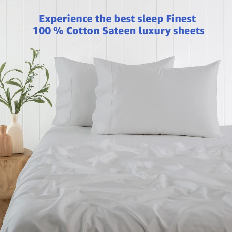 Mattress-Homes Split King Sheets for Adjustable Bed Cotton Flex Top King Sheets Sets for Adjustable Bed split King Sheets for Sleep Number Beds Top Split King Sheets Split King Sheets 34"" 16""Deep Light Grey Solid  - Image 4