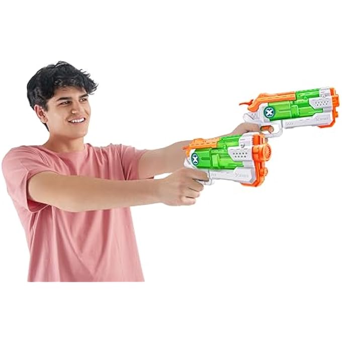 X-SHOT WATER COMBO FAST FILL BLASTER SET WITH 2 MICRO WATER GUNS AND 3 TROPICAL PARTY BUNCH O BALLOONS, QUICK FILL & TIE 100 BALLOONS IN 60 SECONDS, OUTDOOR SUMMER WATER TOY PACK - Image 2