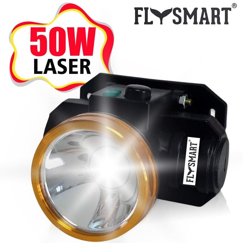 Flysmart 2 In 1 Adjustable Ultra Bright Waterproof Rechargeable LED Headlamp Headlight Head Torch - 8 Hours Of Continuous Light Spotlight For Cycling Camping Caving Hiking Hunting And Trekking - Image 5