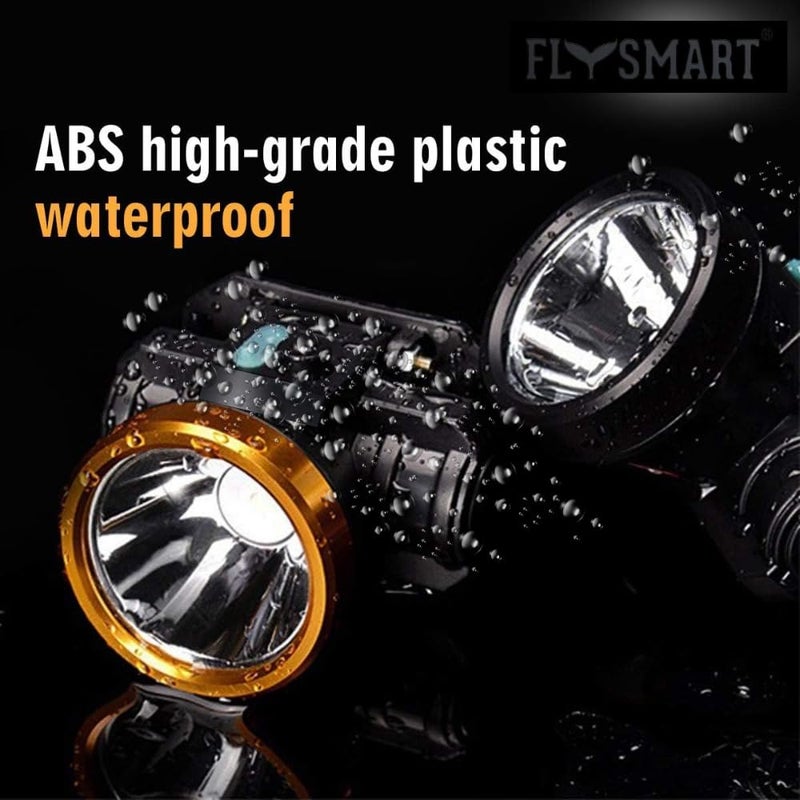 Flysmart 2 In 1 Adjustable Ultra Bright Waterproof Rechargeable LED Headlamp Headlight Head Torch - 8 Hours Of Continuous Light Spotlight For Cycling Camping Caving Hiking Hunting And Trekking - Image 2