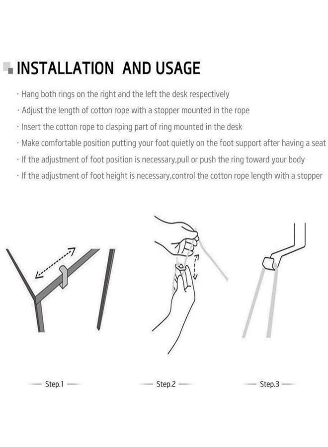 DUNISO حامل قدم، هَمَامَة قدم محمولة، قابلة للطي، مع خطافين، مناسبة للمكتب، غرفة النوم، غرفة المعيشة، الدراسة، 65x17 سم، برتقالي - Image 4