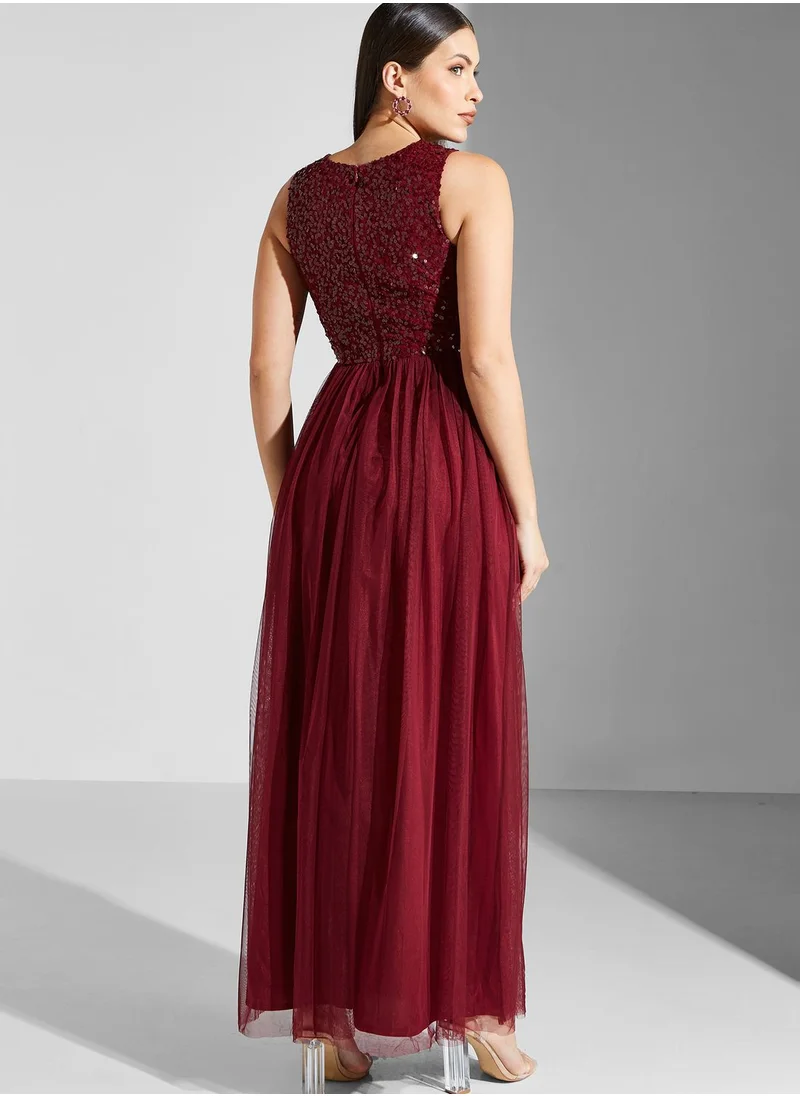 Namshi x Hadia Ghaleb Sequinned Dress