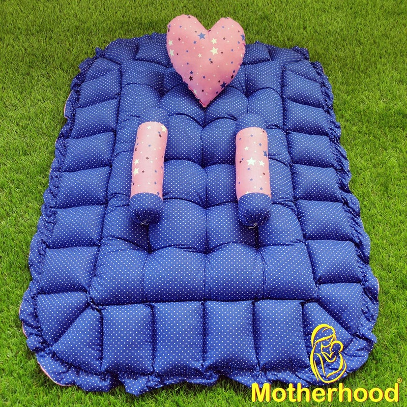 MOTHERHOOD MOTHERHOOD Rectangle Baby Bed Tub 3 pc Pillow Luxury Mattress Sleeper Bedding Set coSleeper Safe Cotton Fabric with RFilled UltraSoft Comfortable for Newborn to Toddlers Pink - Image 5