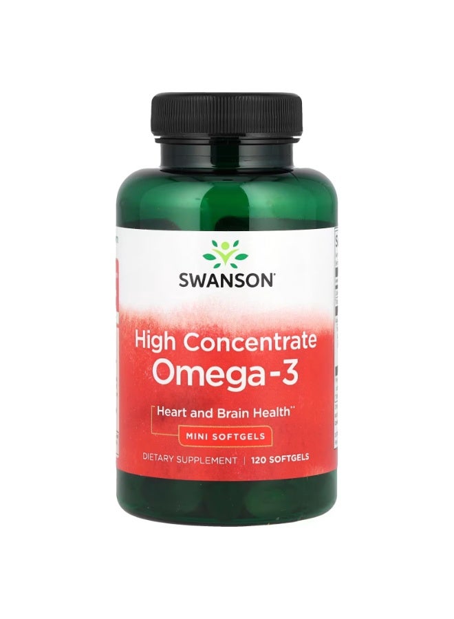 سوانسون، أوميغا 3، تركيز عالٍ، 120 كبسولة هلامية صغيرة