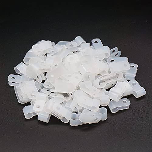 mankk مقاطع إضاءة حبل 100PCS 1/4 بوصة من نوع P - مقاطع تثبيت بلاستيكية مع براغي فيليبس من الفولاذ المقاوم للصدأ - Image 2