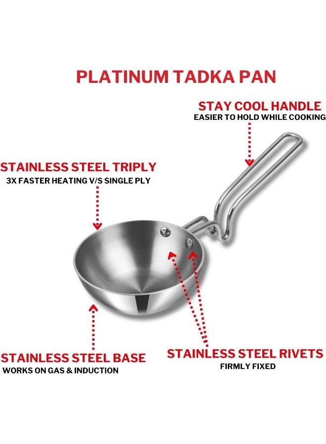 VINOD بان تادكا من الفولاذ المقاوم للصدأ ثلاثي الطبقات من فينود بلاتينيوم - كبير - Image 5
