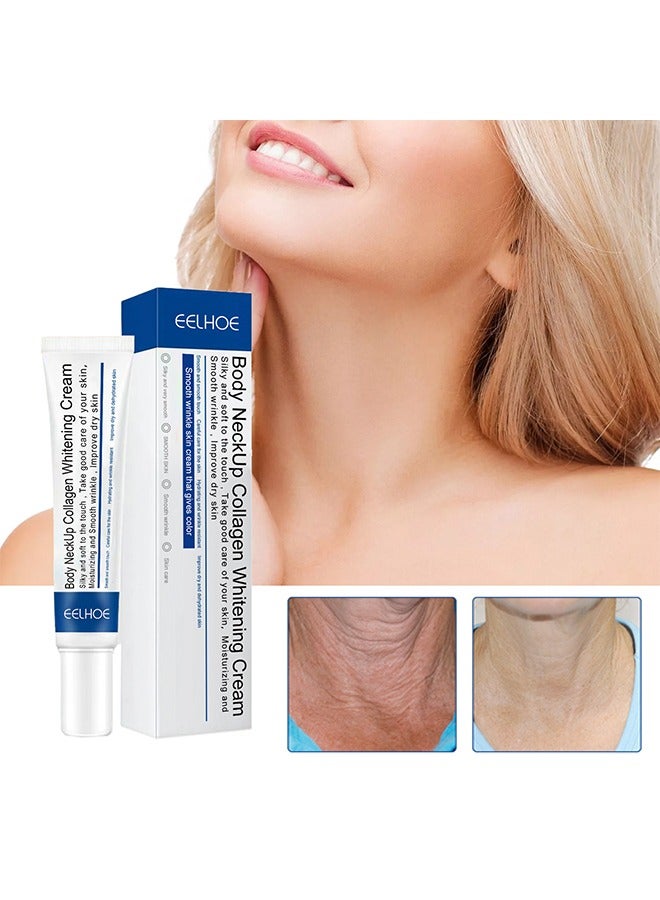 EELHOE Body Neckup Collagen Whitening Cream 20g, Tightening And Lifting Loose Skin, Reduce Wrinkles, Skin Brightening, Reduce MelaninPrecipitation, Boosts CollagenProduction, Body Neckup Collagen Whitening Cream - Image 1