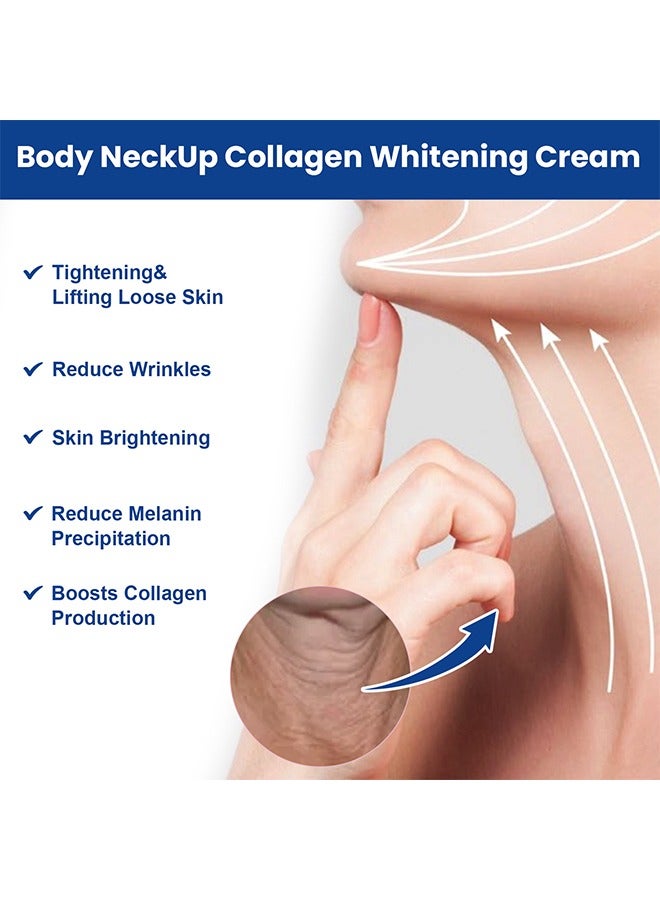 EELHOE Body Neckup Collagen Whitening Cream 20g, Tightening And Lifting Loose Skin, Reduce Wrinkles, Skin Brightening, Reduce MelaninPrecipitation, Boosts CollagenProduction, Body Neckup Collagen Whitening Cream - Image 4
