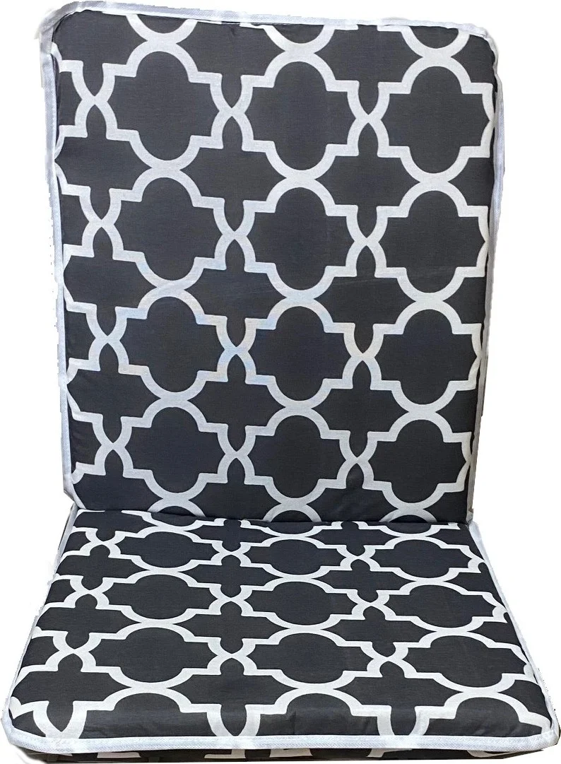نيلسون Chair Cushion 2 Pieces Lace Garden Cushion with Back (Black Roof) Washable