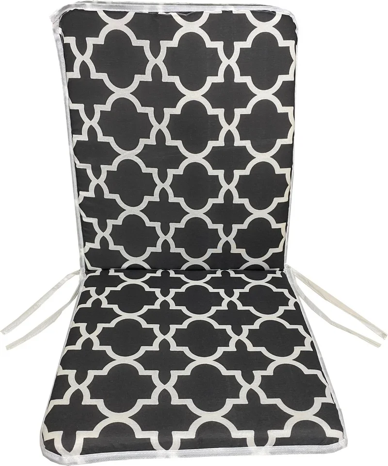 نيلسون Chair Cushion 2 Pieces Lace Garden Cushion with Back (Black Roof) Washable