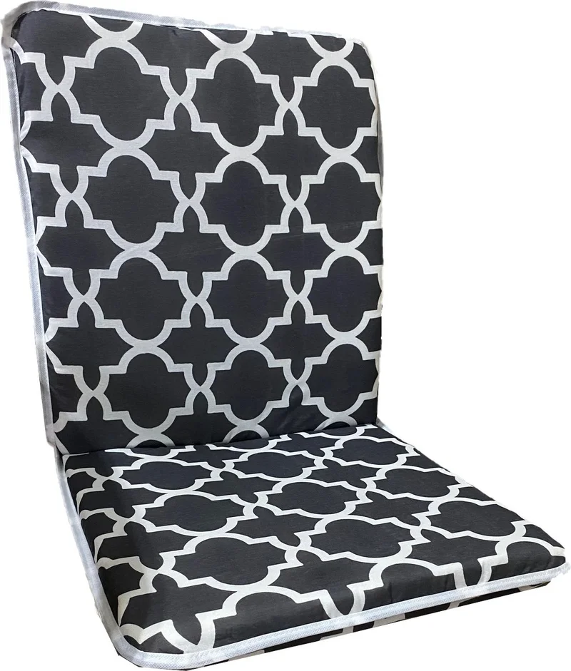 نيلسون Chair Cushion 2 Pieces Lace Garden Cushion with Back (Black Roof) Washable