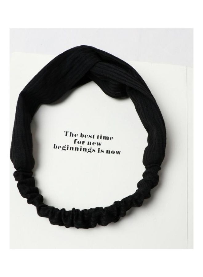 NIBEMINENT 5-Piece Women Temperament Knitting Cross Shape Hair Band Black - Image 2