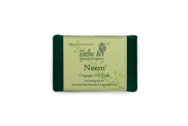 Rustic Art Organic Neem Basil Soap  For body acne back acne daily use  For Women  Men  100g Pack of 2 - Image 5