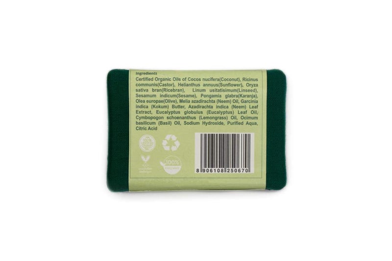 Rustic Art Organic Neem Basil Soap  For body acne back acne daily use  For Women  Men  100g Pack of 2 - Image 4