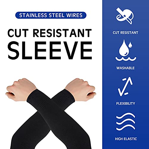 Geyoga 2 Pairs Arm Sleeves Guards Arm Protectors for Thin Skin and Bruising Protective Cut Resistant Sleeves for Men Women(Large,Hppe,Black, Gray) - Image 2