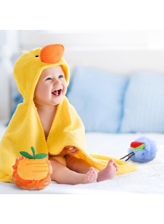 ليفة استحمام شبكية ناعمة بتصميم فواكه - إسفنجة استحمام رقيقة للأطفال والكبار، خفيفة الوزن مع حلقة تعليق - لون عشوائي - Image 3