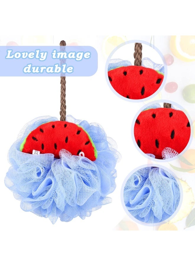 ليفة استحمام شبكية ناعمة بتصميم فواكه - إسفنجة استحمام رقيقة للأطفال والكبار، خفيفة الوزن مع حلقة تعليق - لون عشوائي - Image 2