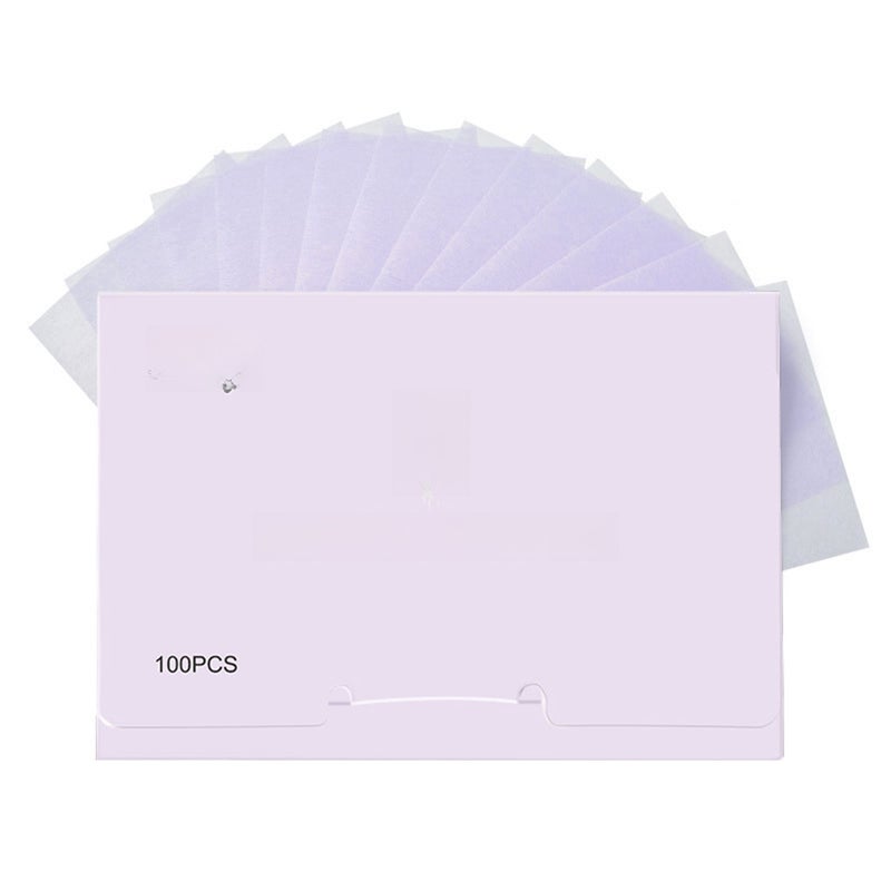 100 Sheets Facial Absorbent Paper Oil Absorbing Sheets Oil Blotting Paper Lavender Oil Control Tissues Paper - Image 1