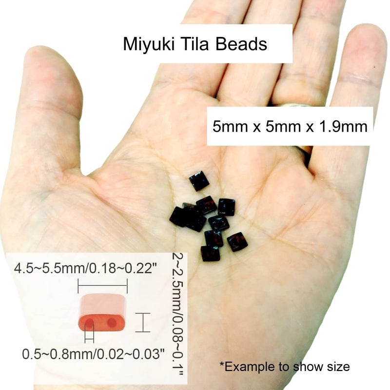 Miyuki Tila 2 Hole Square Beads 5mm - Matte Metal Blue Green 7.2 Grams - Image 2