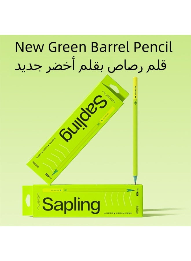 NUSIGN Premium Green Barrel Pencil Set – 10 Pack, Available in HB & 2B - Image 1